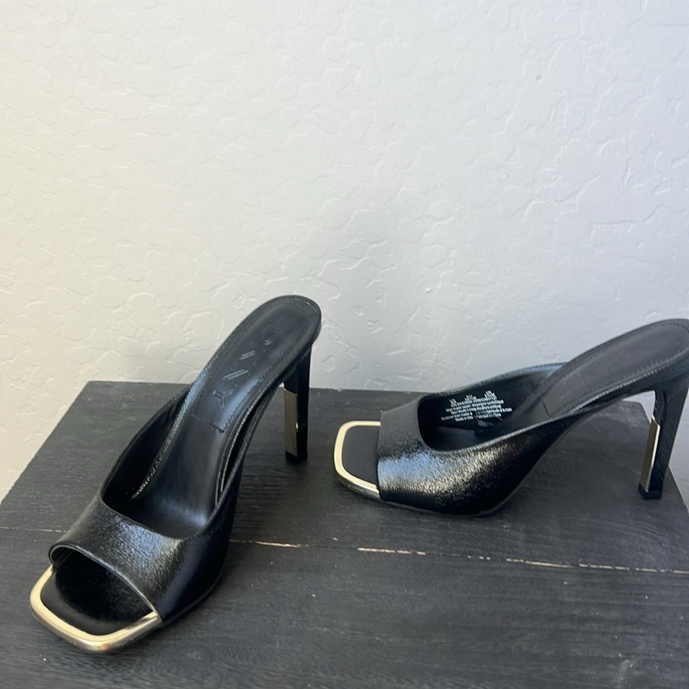 DKNY Arleen Vegan Leather Women’s Black Open Toe Heel Sandals/Sz:8 - Picture 3 of 6